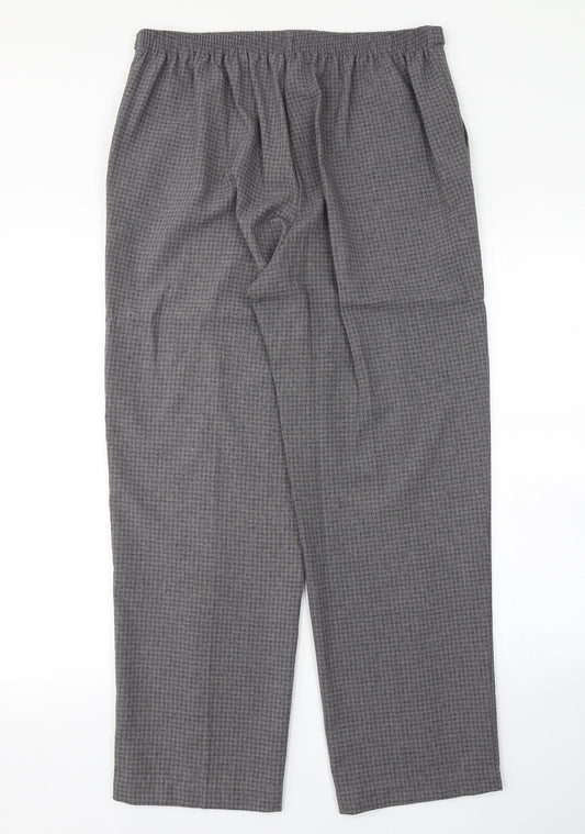 BM Womens Grey Check  Trousers  Size 14 L27 in