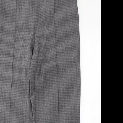 BM Womens Grey Check  Trousers  Size 14 L27 in