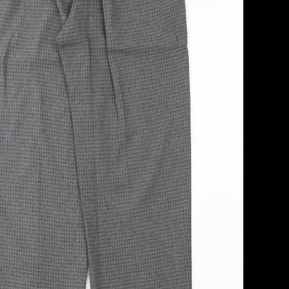 BM Womens Grey Check  Trousers  Size 14 L27 in