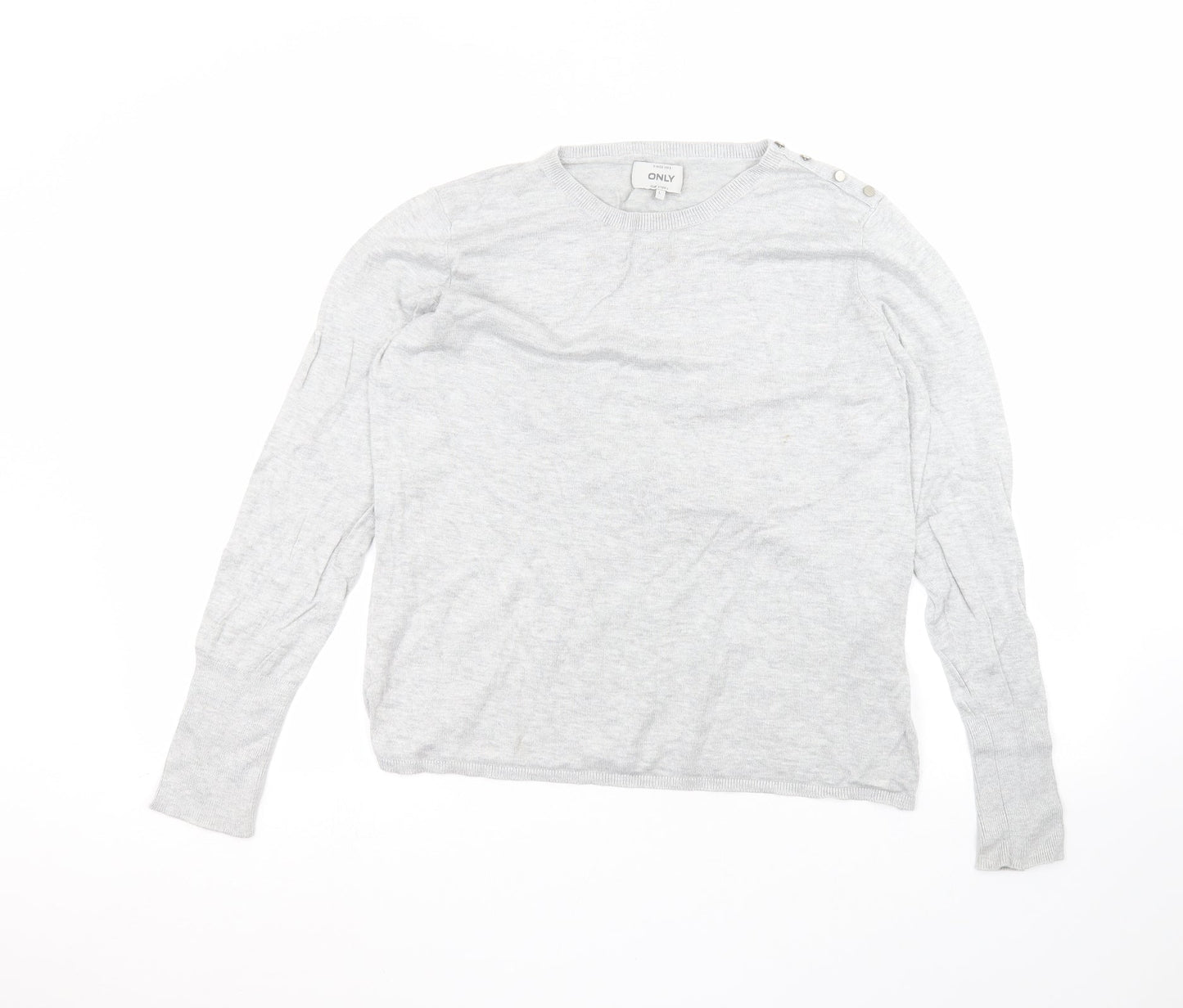 Womens UK Size L Only Grey Basic T-Shirt