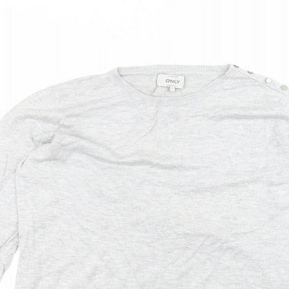 Womens UK Size L Only Grey Basic T-Shirt