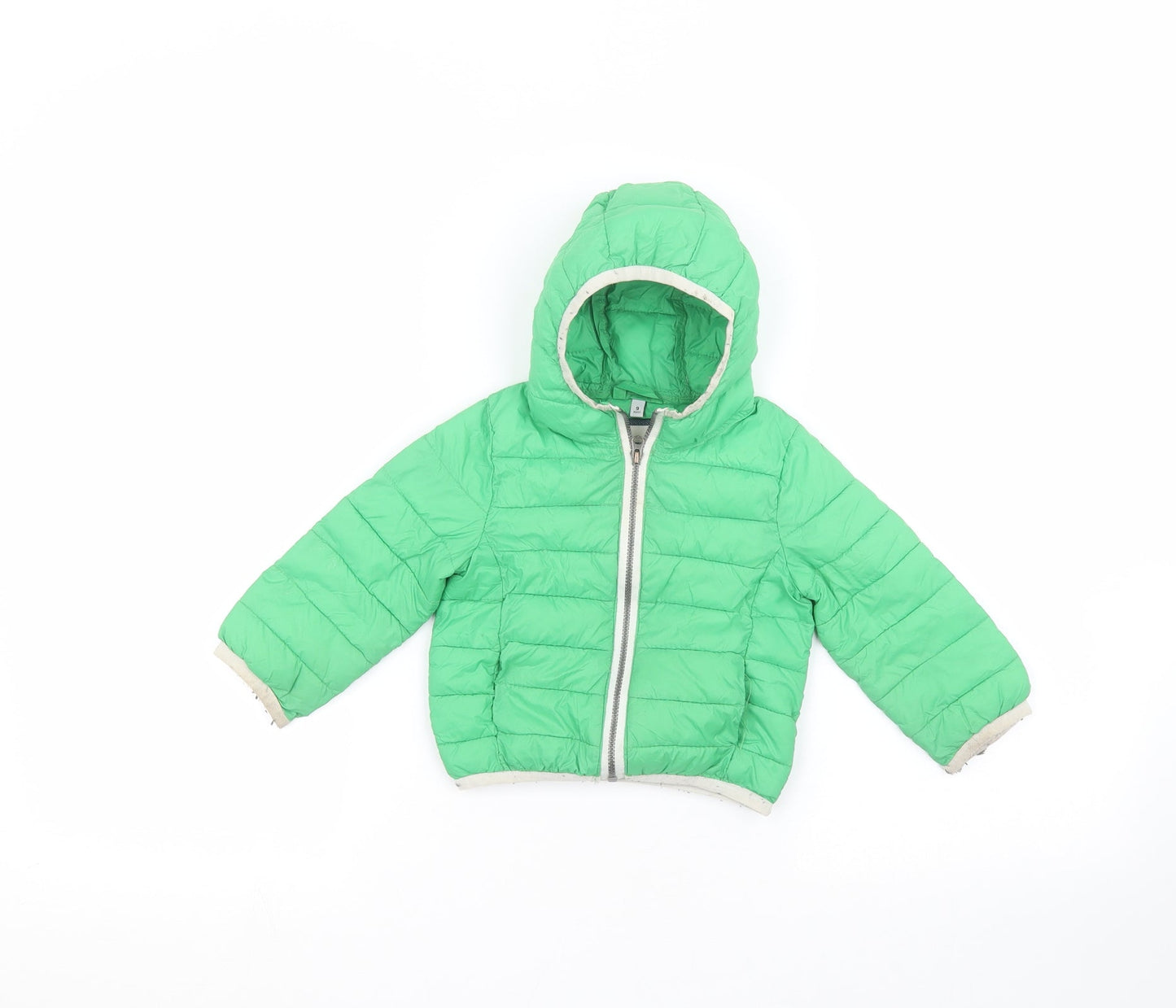 Preworn Boys Green   Puffer Jacket Coat Size 9 Years