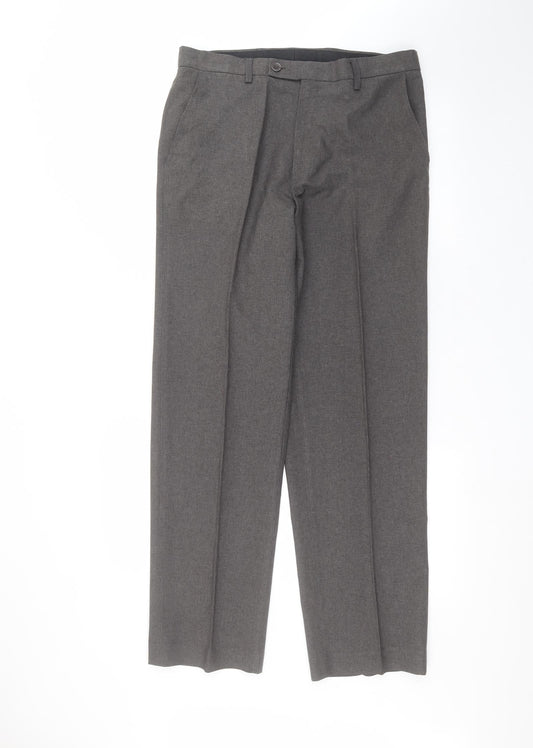 Taylor & Wright Mens Grey   Dress Pants Trousers Size 32 in L31 in