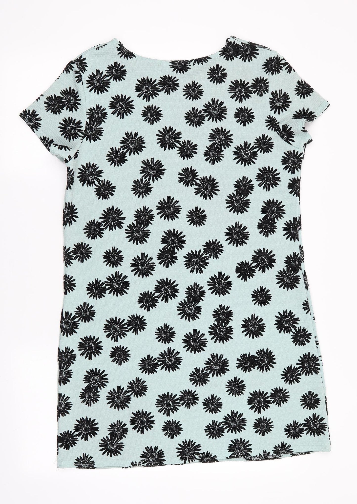 Select Womens Green Floral  A-Line  Size 12  - Black Flower Print