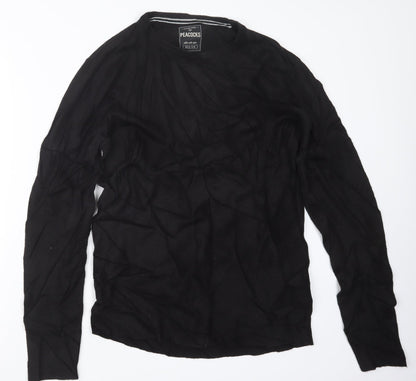Peacocks Mens Black  Knit Pullover Jumper Size M