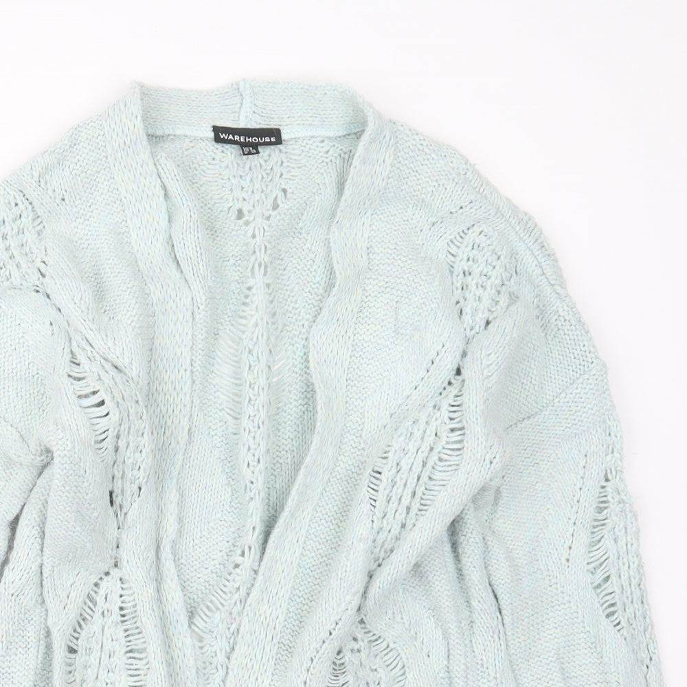 Womens UK Size 8 Warehouse Blue Cardigan Jumper