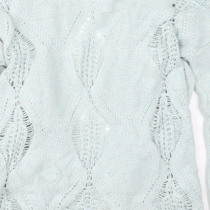 Womens UK Size 8 Warehouse Blue Cardigan Jumper