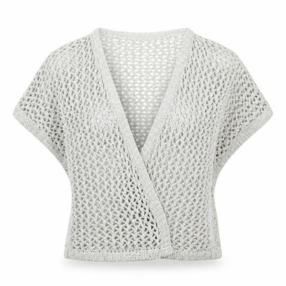 Front view of Marks & Spencer women’s blue knit cardigan jumper, size UK 12