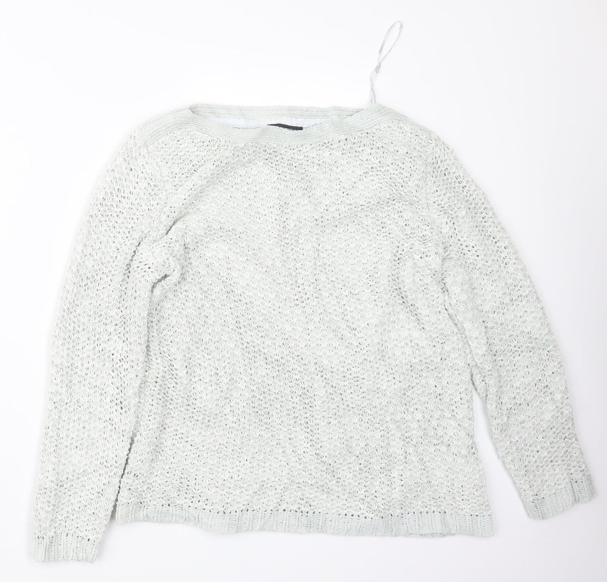 Additional front view of Debenhams women’s grey knit jumper, size UK 14
