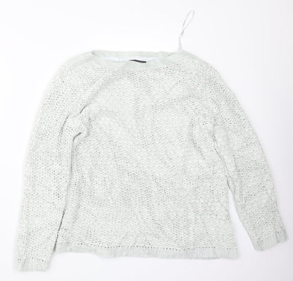 Additional front view of Debenhams women’s grey knit jumper, size UK 14