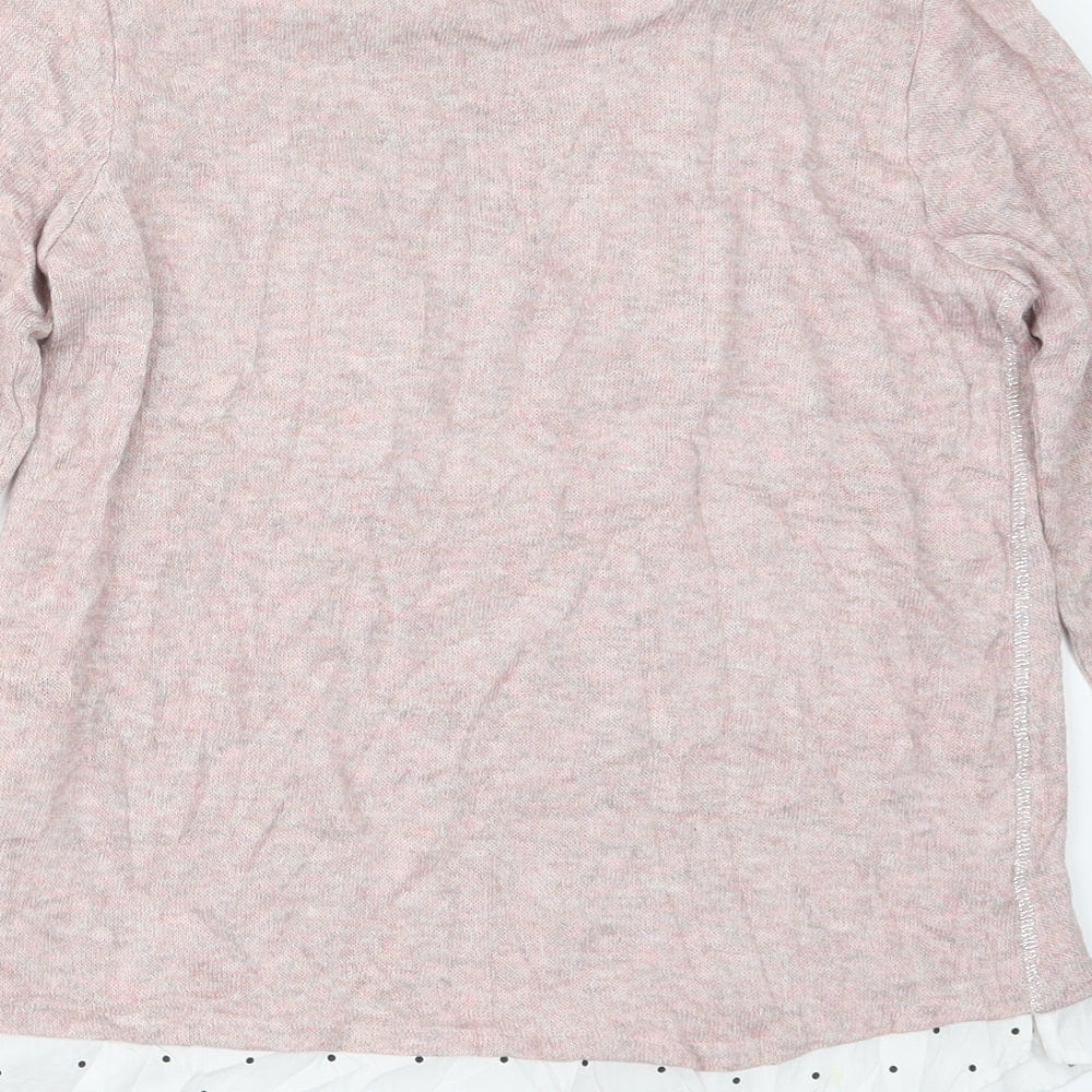 H&M Girls Pink  Knit Pullover Jumper Size 11-12 Years