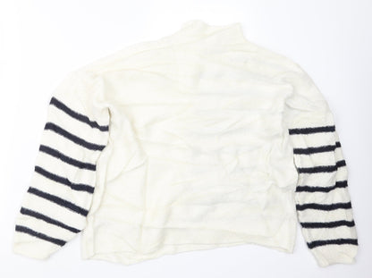 Womens UK Size S Marks and Spencer White Pullover Jumper