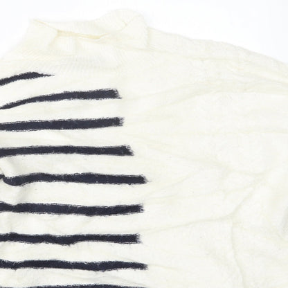 Womens UK Size S Marks and Spencer White Pullover Jumper