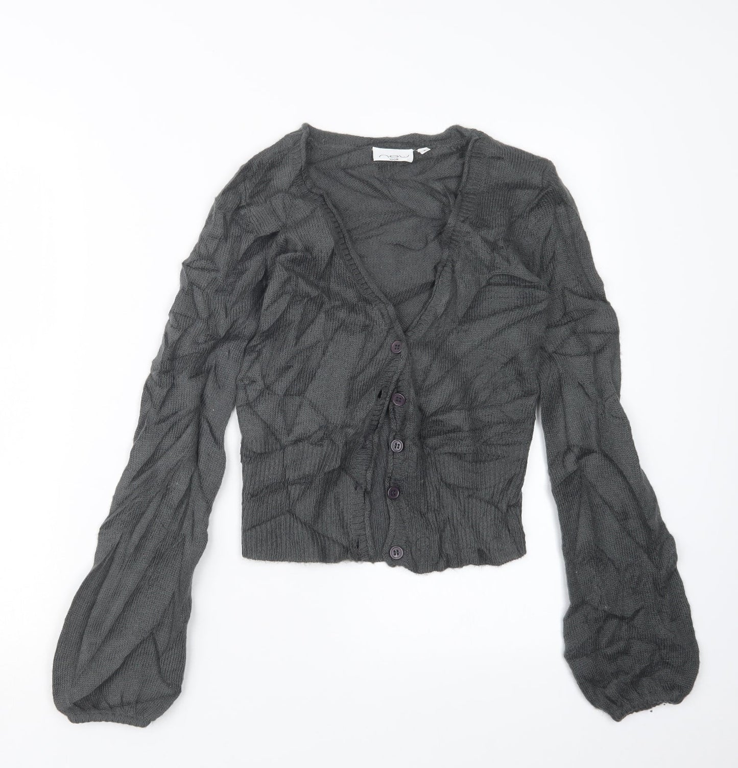 Womens UK Size 6 New Look Grey Cardigan Jumper
