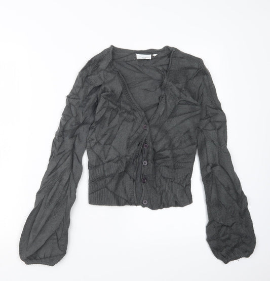 Womens UK Size 6 New Look Grey Cardigan Jumper