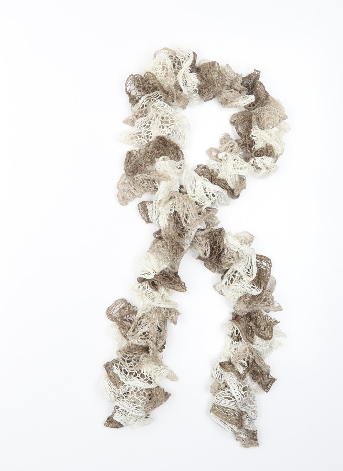 Front view of Preworn women’s beige scarf