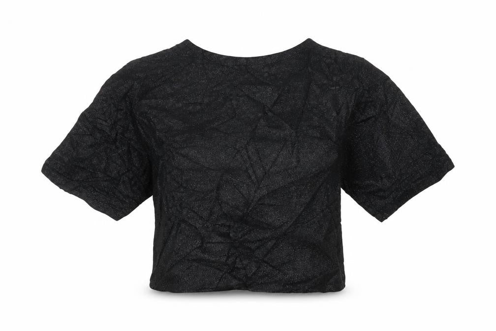 Womens UK Size XS Light Before Dark Black Cropped T-Shirt