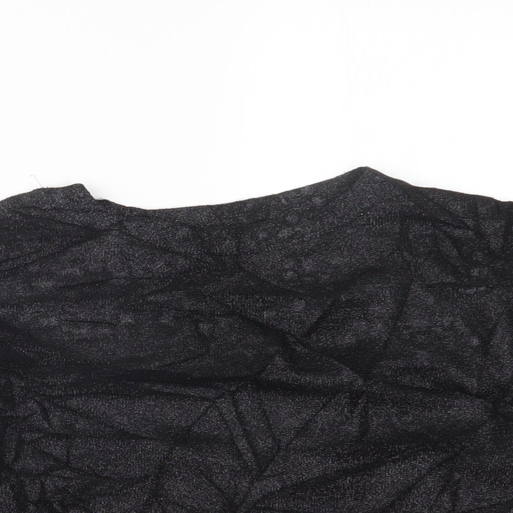Womens UK Size XS Light Before Dark Black Cropped T-Shirt