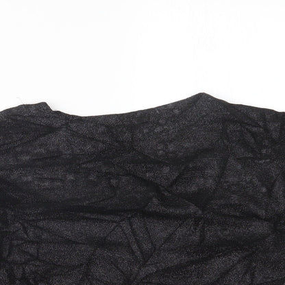 Womens UK Size XS Light Before Dark Black Cropped T-Shirt