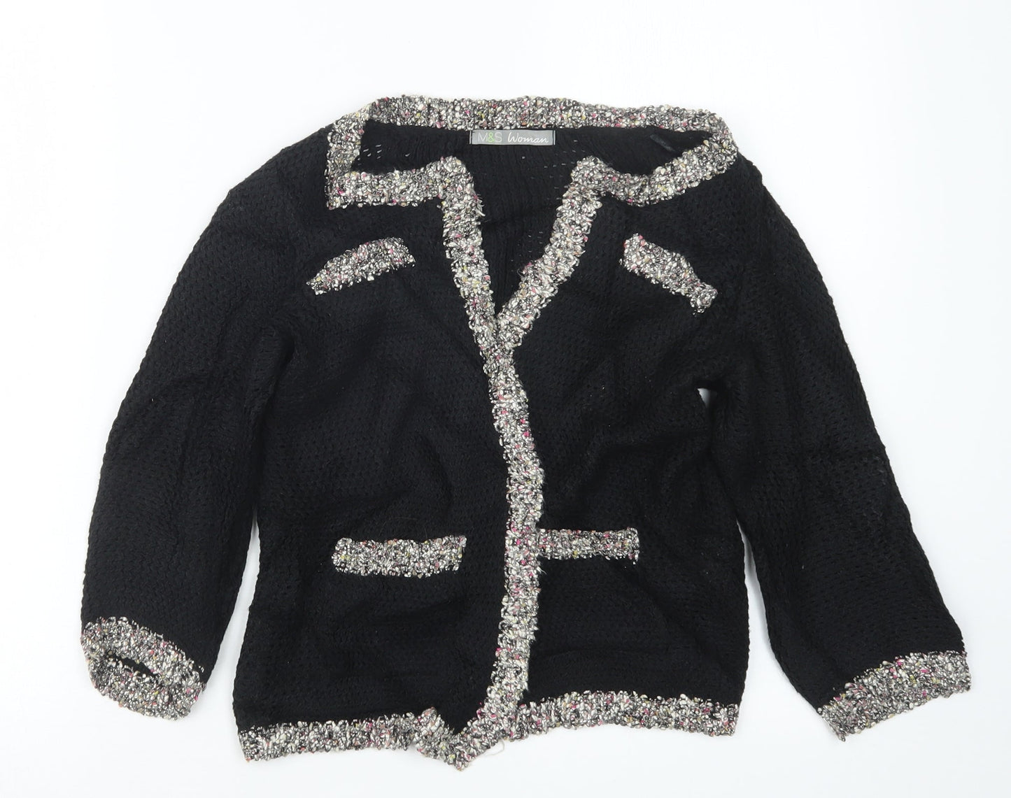 Womens UK Size 8 Marks and Spencer Black Cardigan Jumper