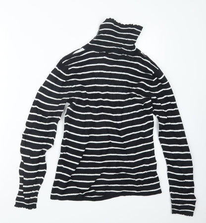 George Girls Black Striped  Pullover Jumper Size 11-12 Years