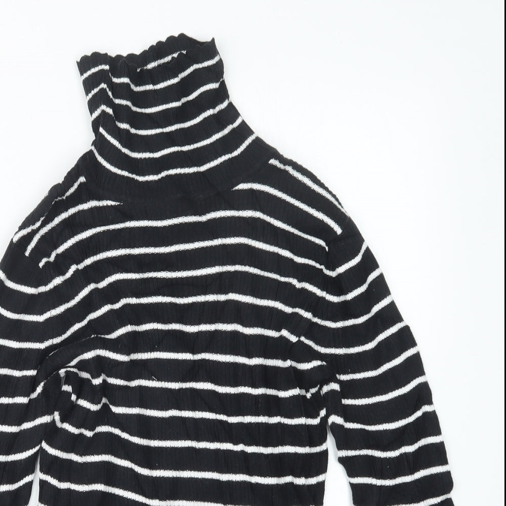 George Girls Black Striped  Pullover Jumper Size 11-12 Years