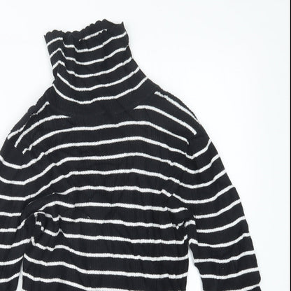 George Girls Black Striped  Pullover Jumper Size 11-12 Years