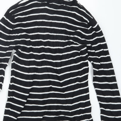 George Girls Black Striped  Pullover Jumper Size 11-12 Years