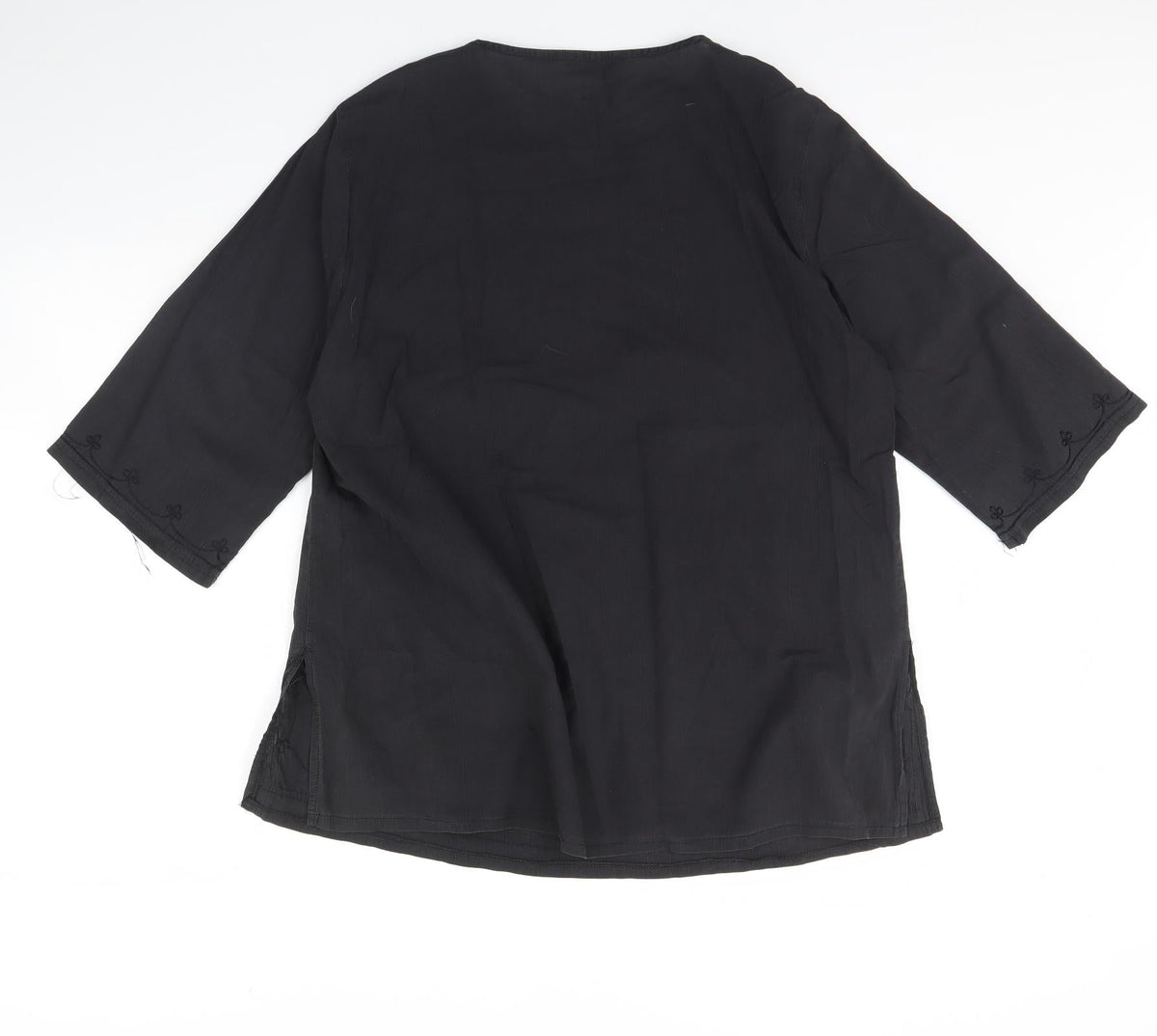 Back view of Kim spin women’s grey basic blouse, size XL