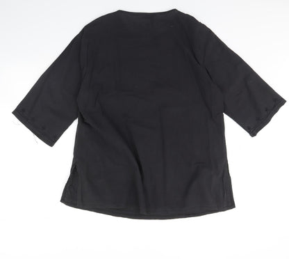 Back view of Kim spin women’s grey basic blouse, size XL