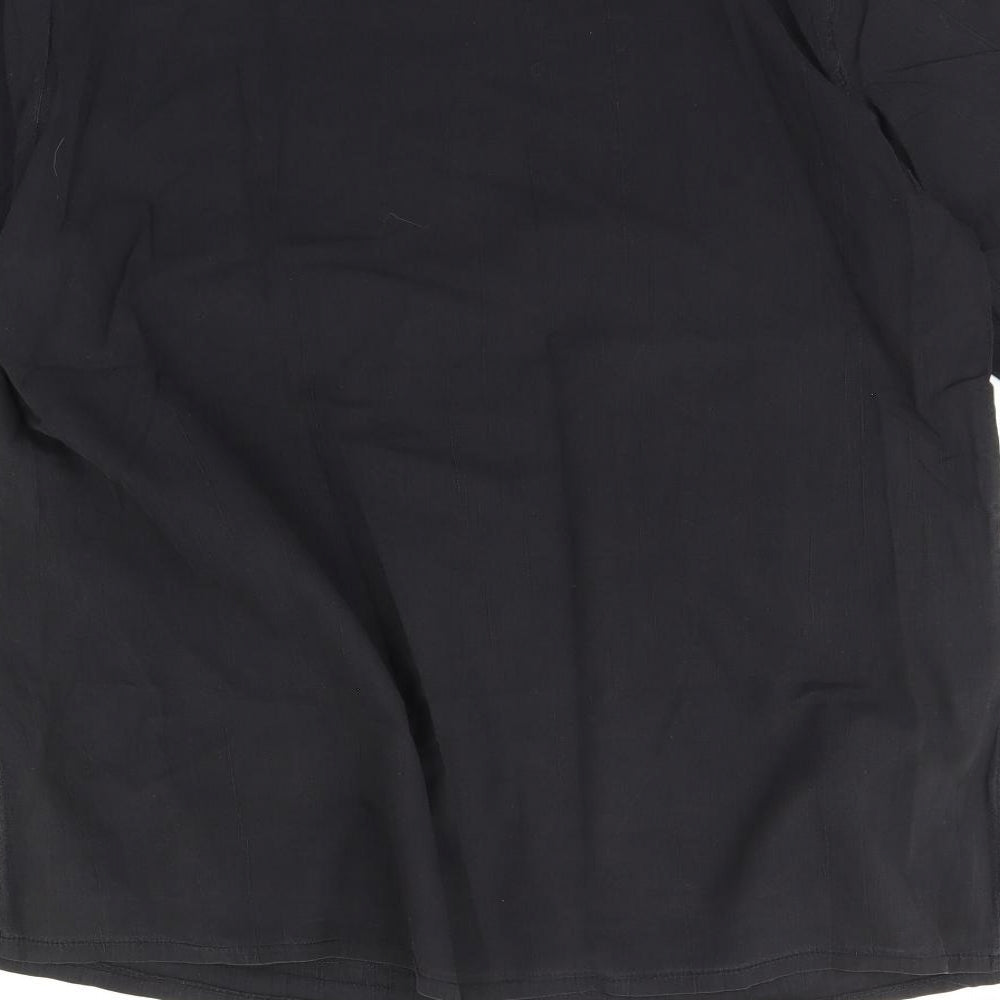 Brand and care label for Kim spin women’s grey basic blouse, size XL