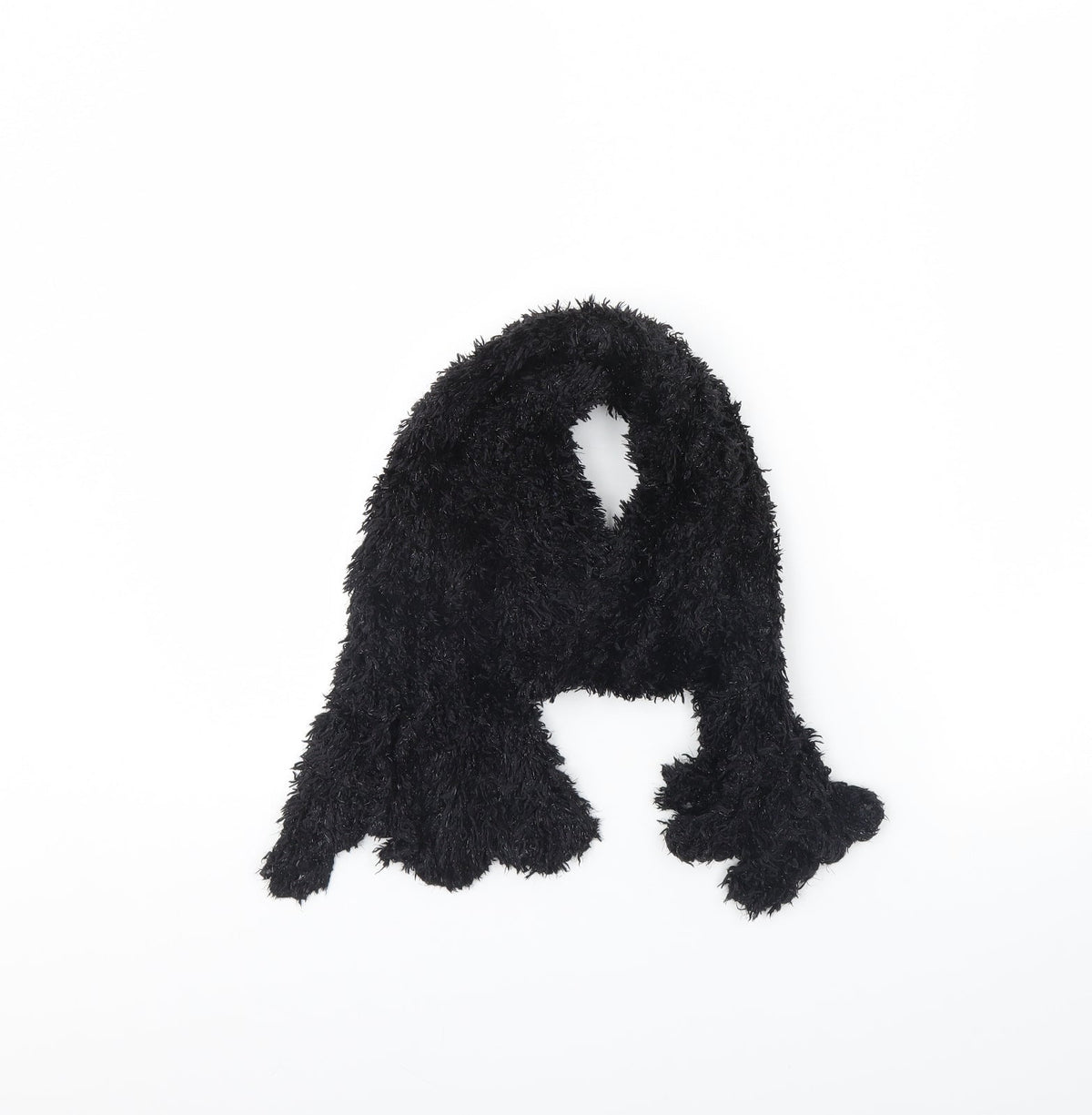 Front view of Preworn women’s black scarf