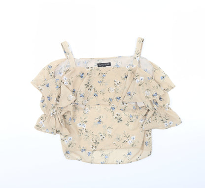 Womens UK Size 10 In the Style Beige Basic Blouse