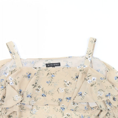 Womens UK Size 10 In the Style Beige Basic Blouse
