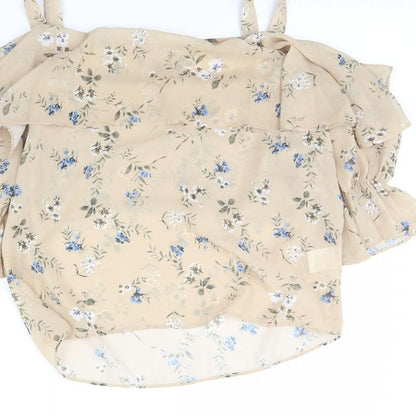 Womens UK Size 10 In the Style Beige Basic Blouse