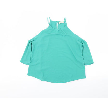 Papaya Womens Green   Cropped Blouse Size 10