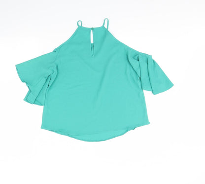 Papaya Womens Green   Cropped Blouse Size 10