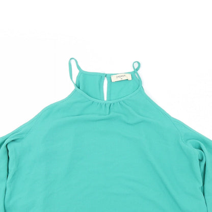 Papaya Womens Green   Cropped Blouse Size 10