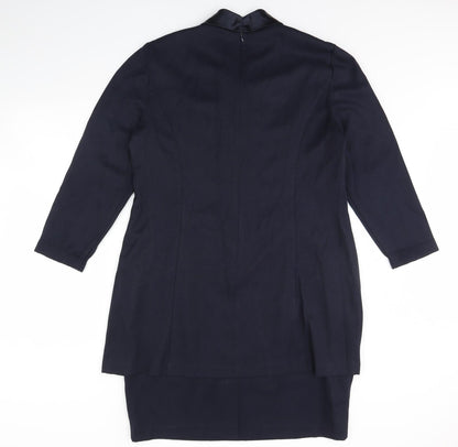 Back view of Virgo women’s blue shift, size UK 16