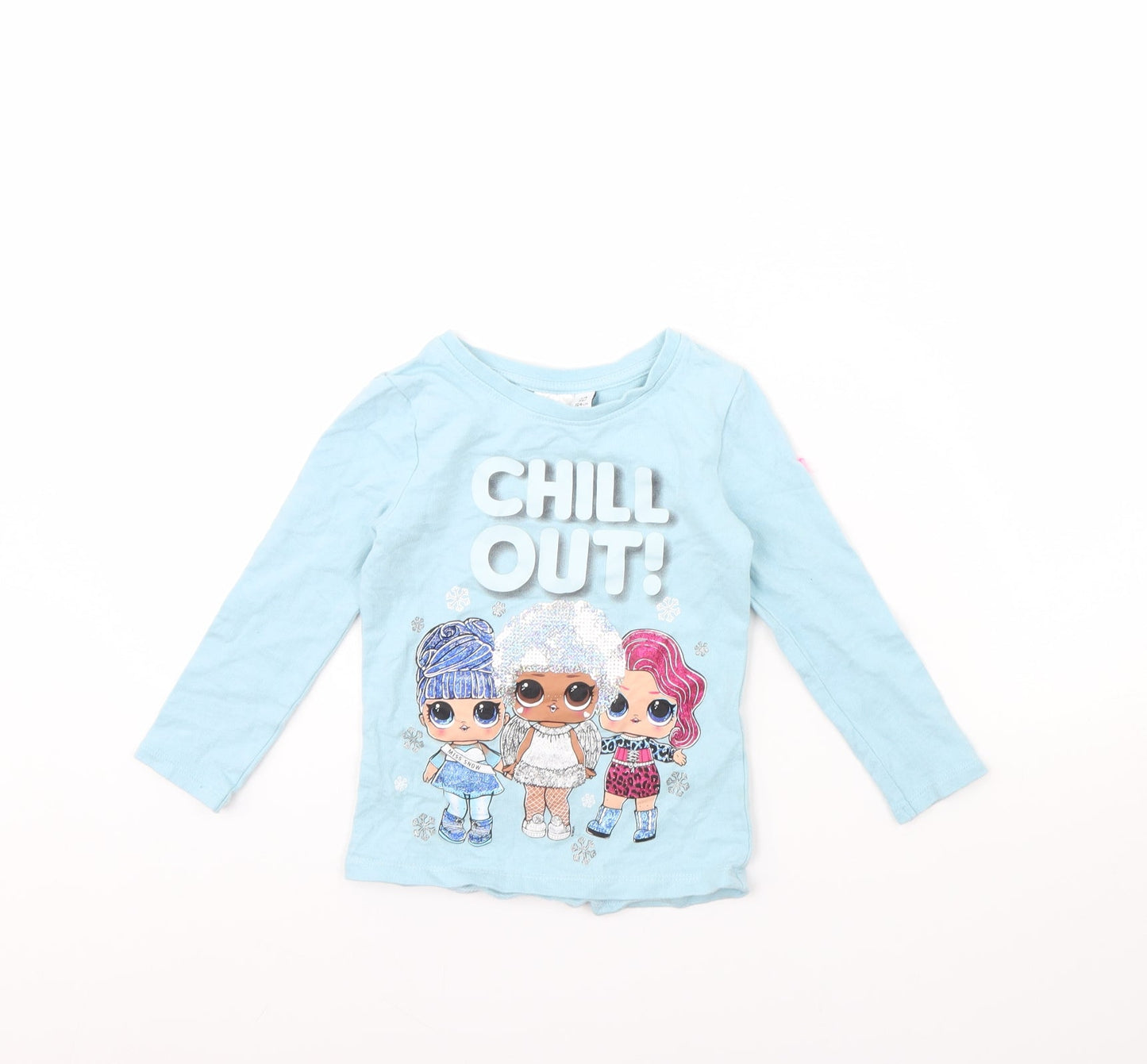LOL Girls Blue   Basic T-Shirt Size 3 Years  - LOL Dolls