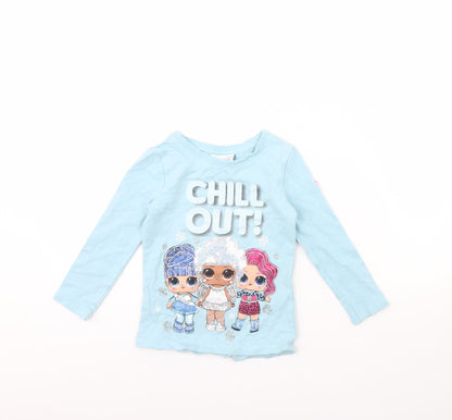 LOL Girls Blue   Basic T-Shirt Size 3 Years  - LOL Dolls