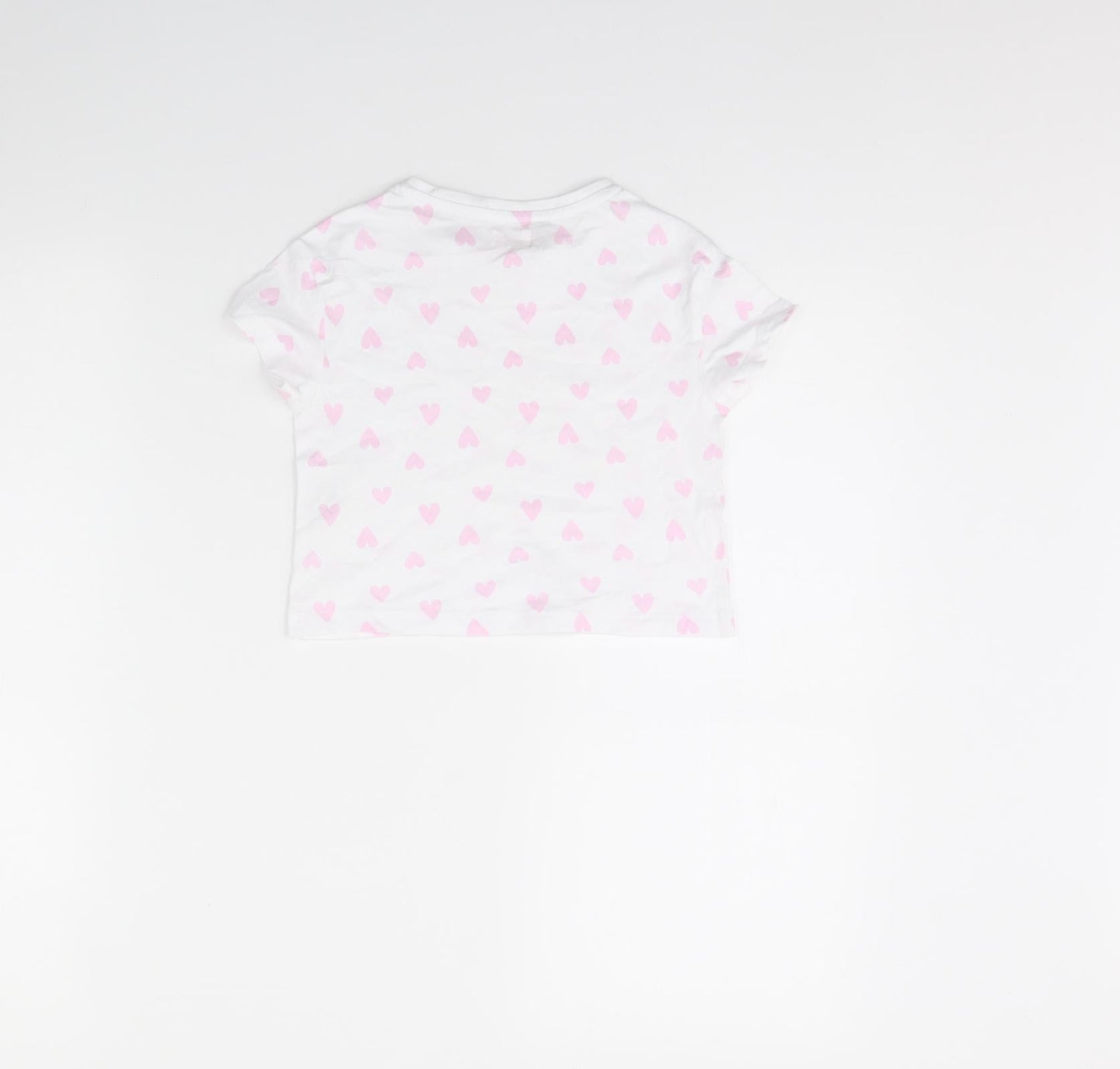 Lily& Dan Girls White Polka Dot  Cropped T-Shirt Size 3 Years