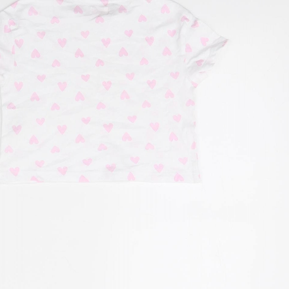 Lily& Dan Girls White Polka Dot  Cropped T-Shirt Size 3 Years