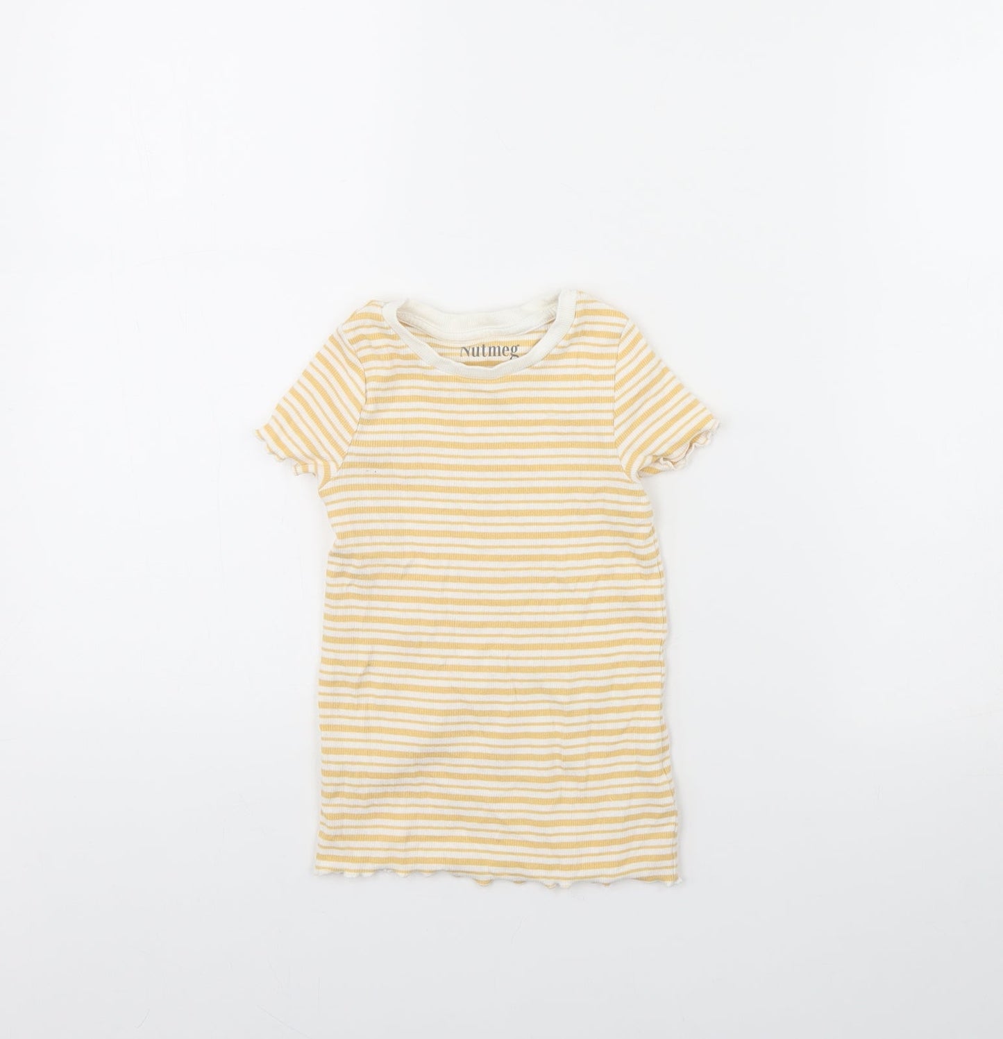 Nutmeg Girls Yellow Striped  T-Shirt Dress  Size 4 Years