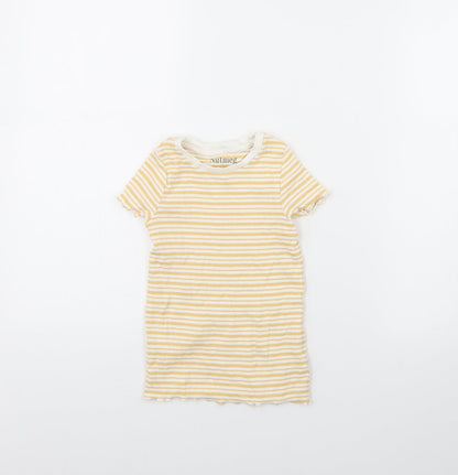 Nutmeg Girls Yellow Striped  T-Shirt Dress  Size 4 Years