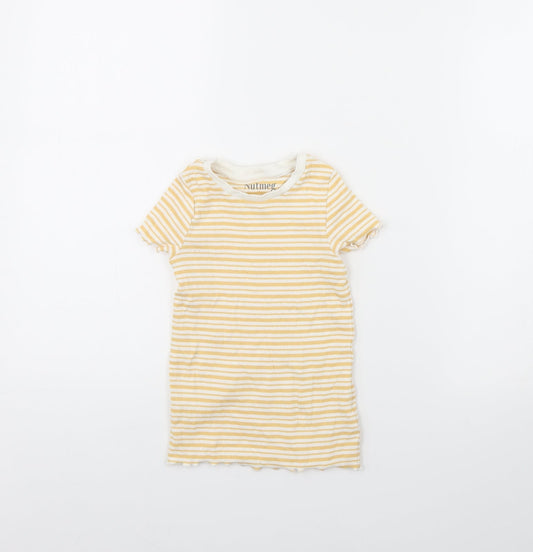 Nutmeg Girls Yellow Striped  T-Shirt Dress  Size 4 Years