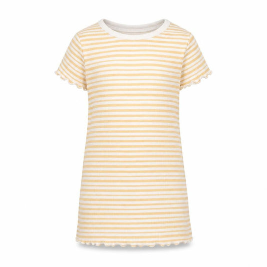 Nutmeg Girls Yellow Striped  T-Shirt Dress  Size 4 Years