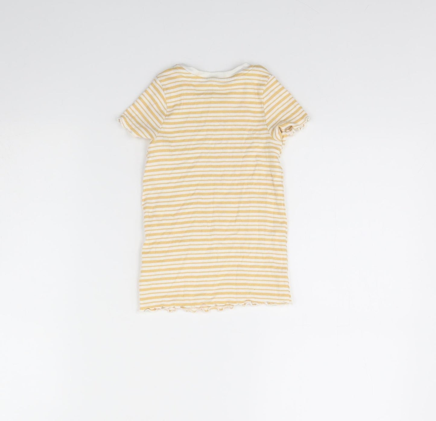 Nutmeg Girls Yellow Striped  T-Shirt Dress  Size 4 Years