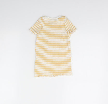 Nutmeg Girls Yellow Striped  T-Shirt Dress  Size 4 Years