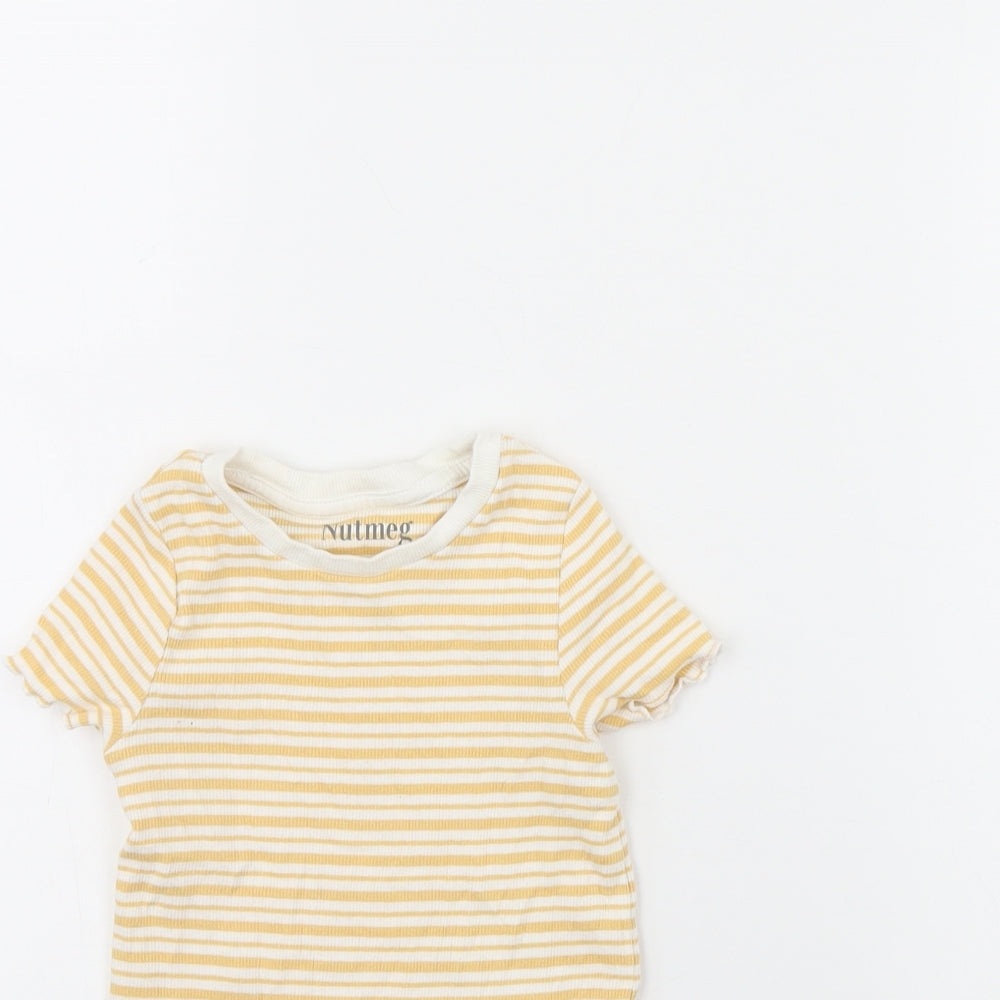 Nutmeg Girls Yellow Striped  T-Shirt Dress  Size 4 Years